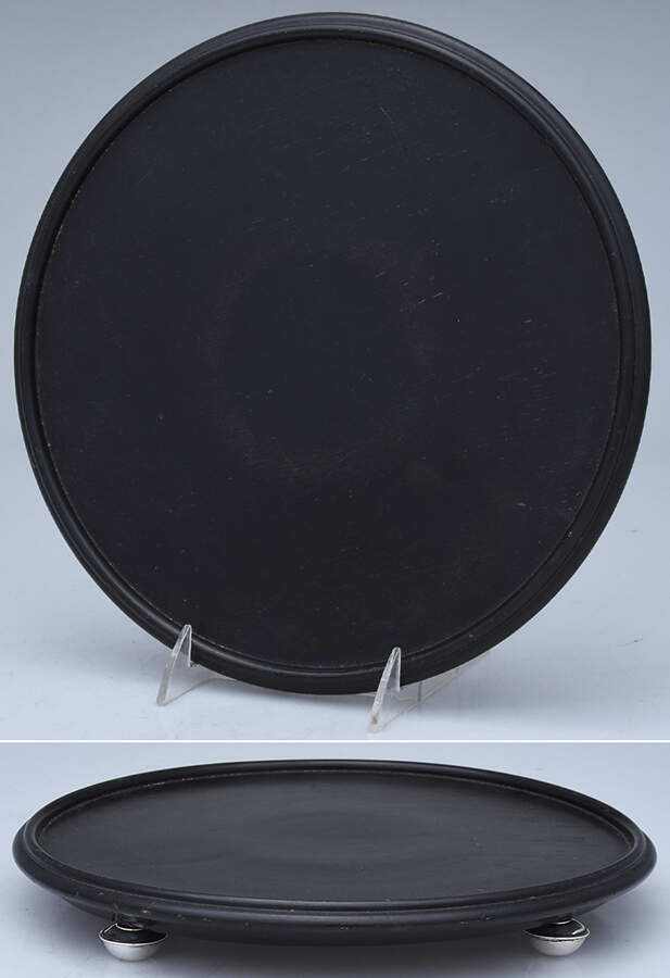 BCC9 (Sterling, Hollowware) Round Wood Tray with Sterling Feet, Complimentary by Buccellati-1