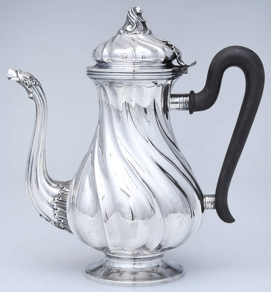 BCC9 (Sterling, Hollowware) Coffee Pot with Wood Handle by Buccellati-1
