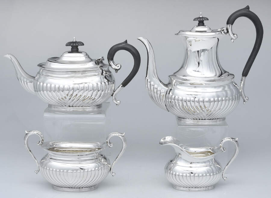 62 (Sterling, Hollowware) 4 Piece Tea Set (CPWH, TPWH, CR, SUO) by Birks Silver-1