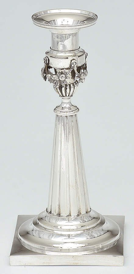 B9LB9L1 (Sterling, Hollowware) 7" Candlestick by Johann Gottlieb Biller-1