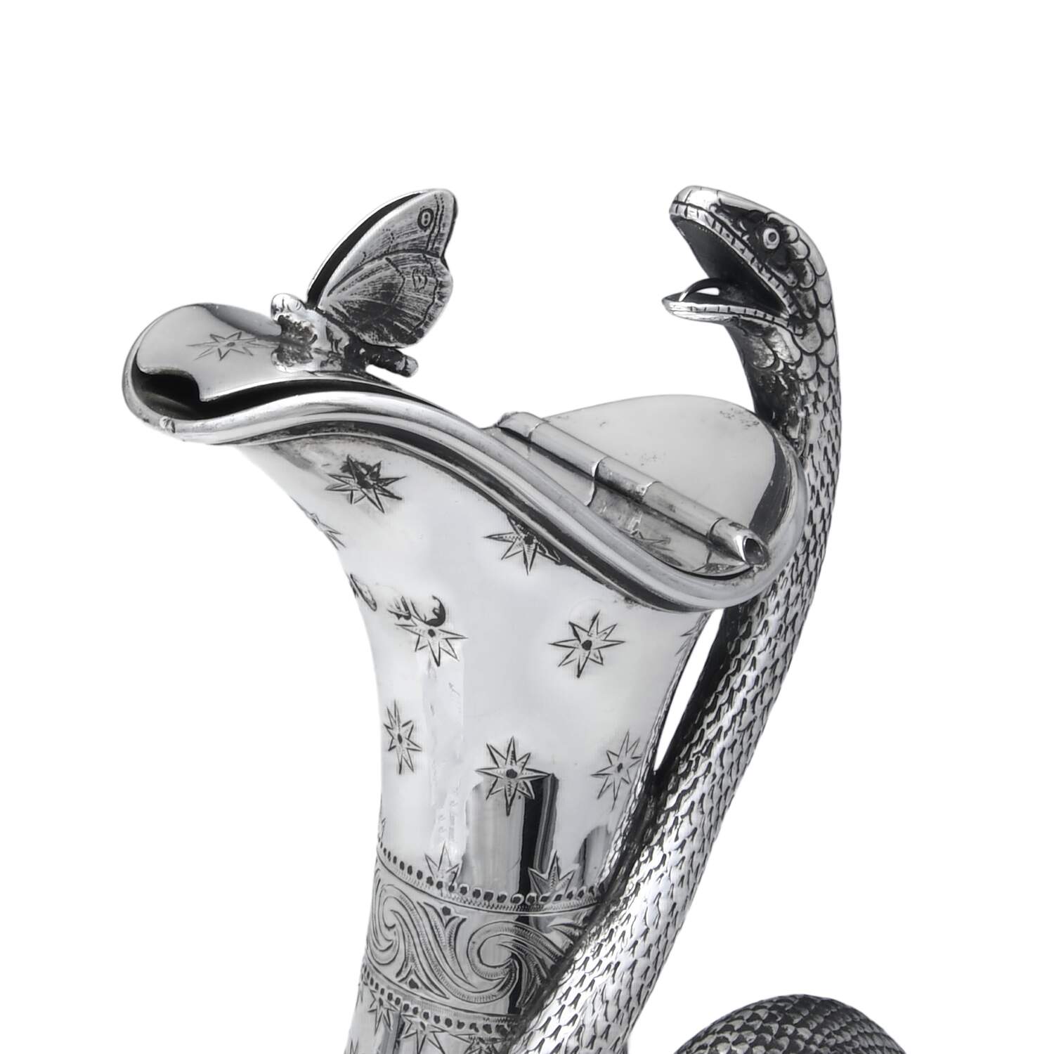 562 (Sterling Hollwware) Solid Claret Jug with Hinged Lid by Edward, John & Wm Barnard-2