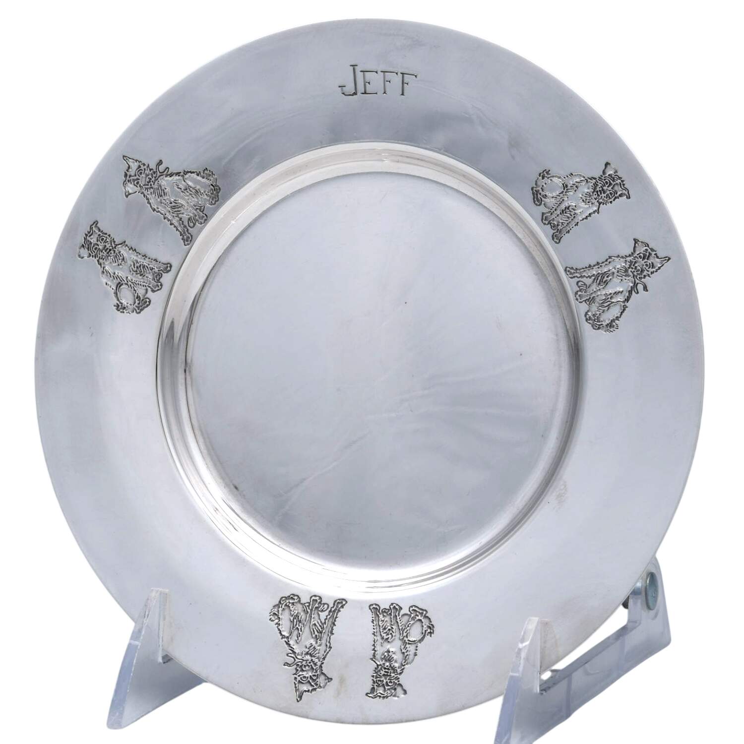 Sk303 (Sterling, Hollowware) Child's Plate by Barbour Silver (USA)-1
