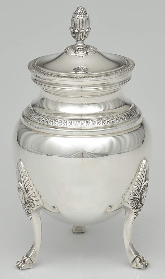 Malmaison-Beauharnais (Silverplate, Hollowware) Sugar Bowl & Lid No Handles by Christofle France-1