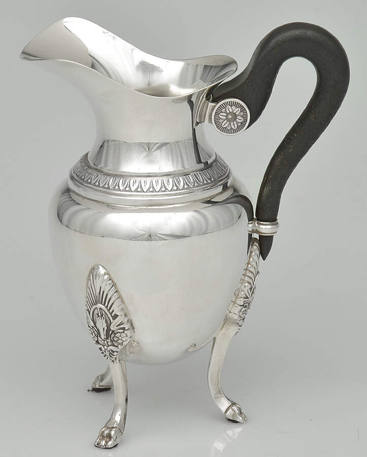 Malmaison-Beauharnais (Silverplate, Hollowware) Creamer with Black Handle by Christofle France-1
