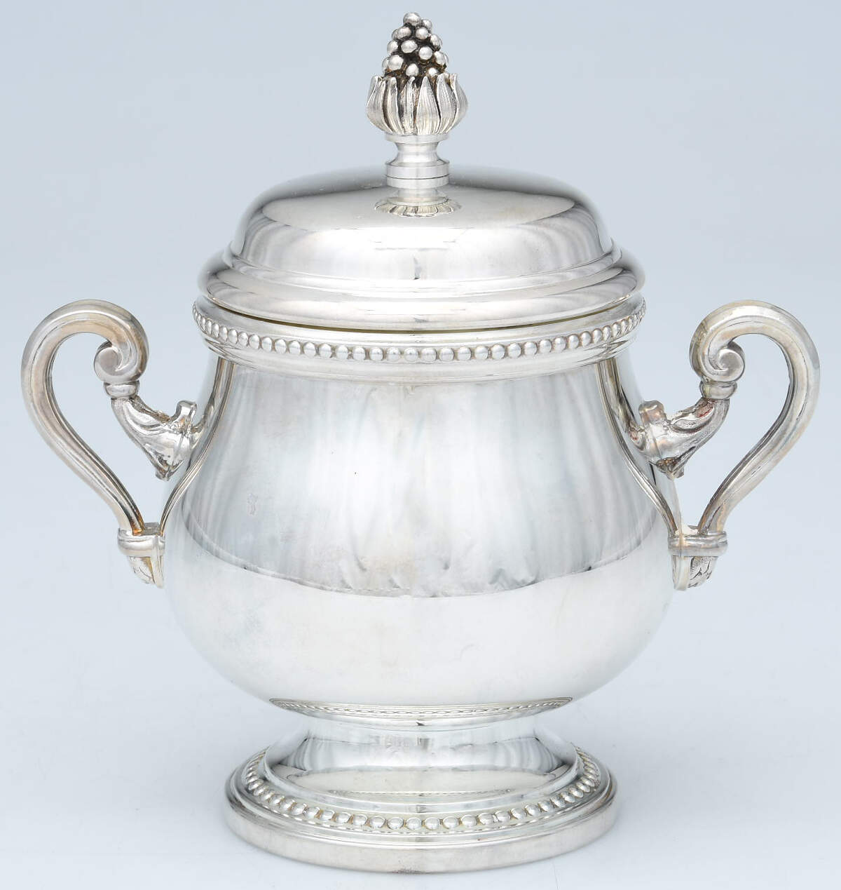 Perles (Silverplate, Hollowware) Sugar Bowl & Lid by Christofle France-1