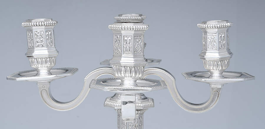 Louis Duperier (Silverplate, Hollowware) Pair of 4  Light Candelabra by Christofle France-4
