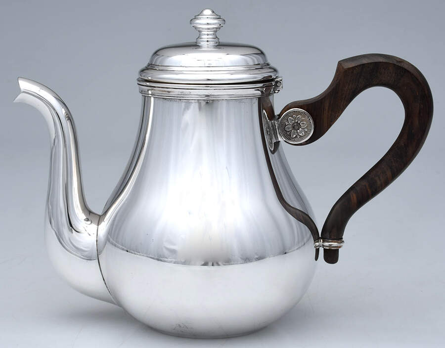 Bagatelle (Silverplate, Hollowware) Teapot with Wood Handle by Christofle France-1
