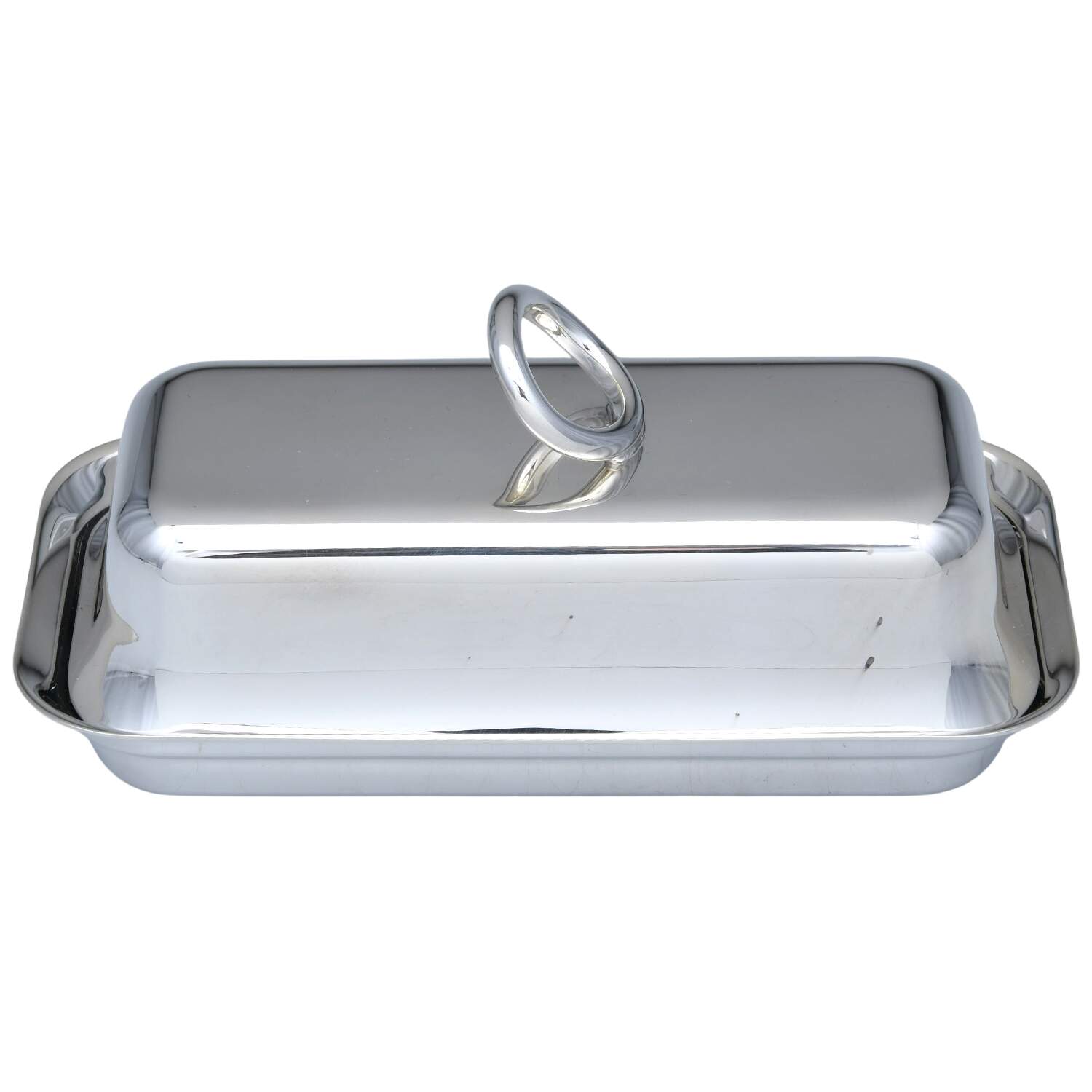 Vertigo (Silverplate, Hollowware) 1/4 Pound Covered Butter & Liner by Christofle France-1