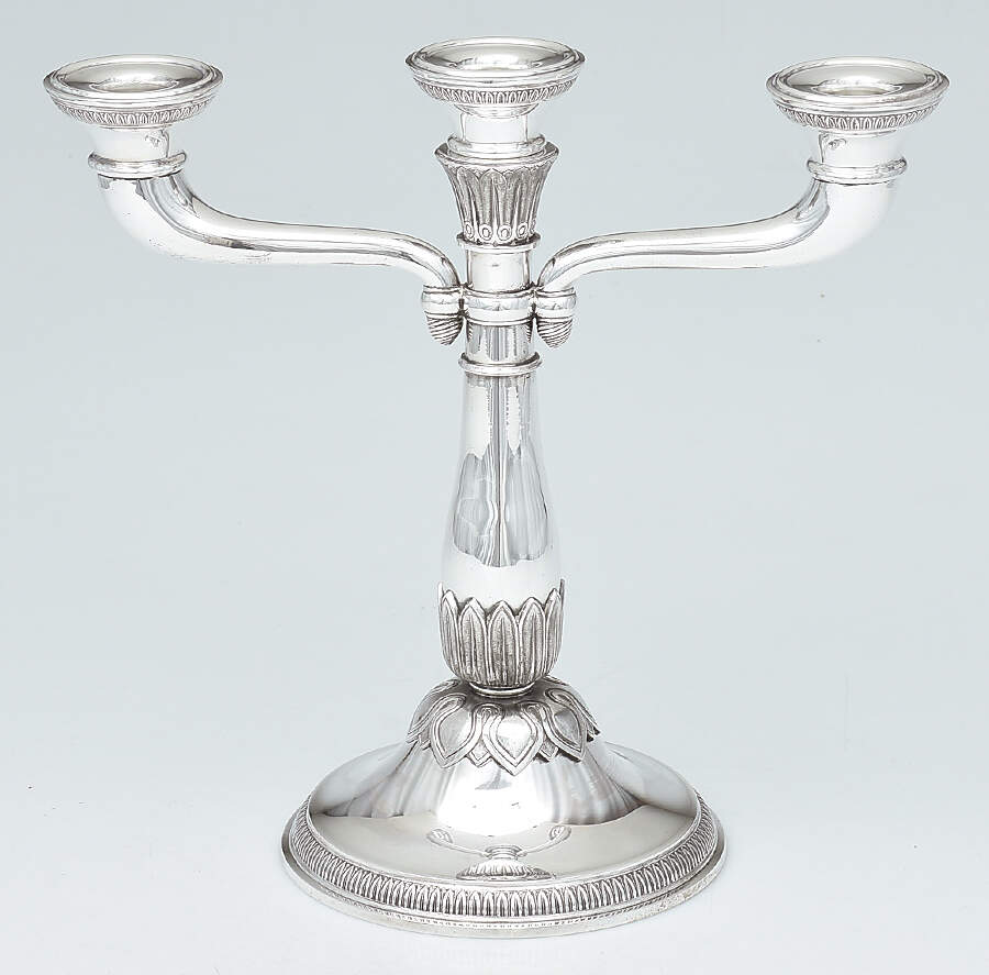 Malmaison (Sterling, Hollowware) Weighted 3 Light Candelabra by Christofle France-1