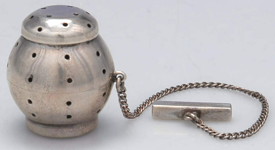 Sterling Hollowware Individual Tea Ball & Lid with Chain by Conquistador-1