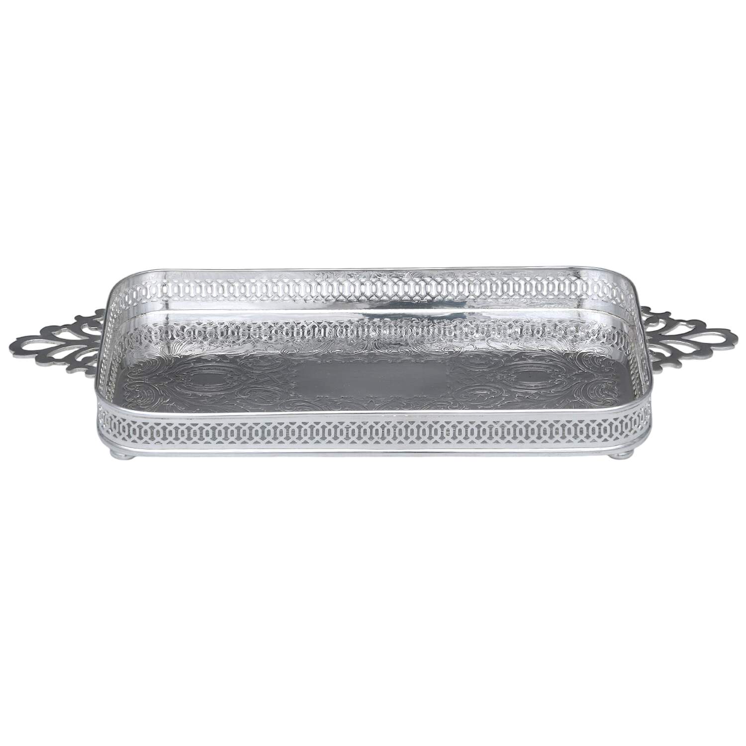 9208 (Silverplate, Hollowware) Rectangular Tray by Crescent Silverware-1