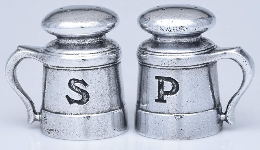Pewter Hollowware Salt and Pepper Set by Country Ware-1