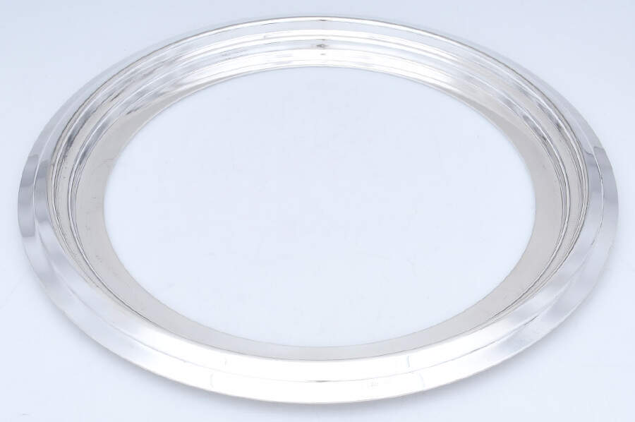 Folio (Silverplate, Hollowware) Cheese Plate No Glass Insert by Christofle France-1