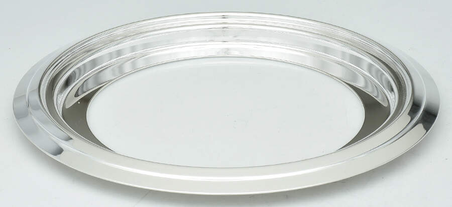 Folio (Silverplate, Hollowware) Cheese Plate No Glass Insert by Christofle France-1
