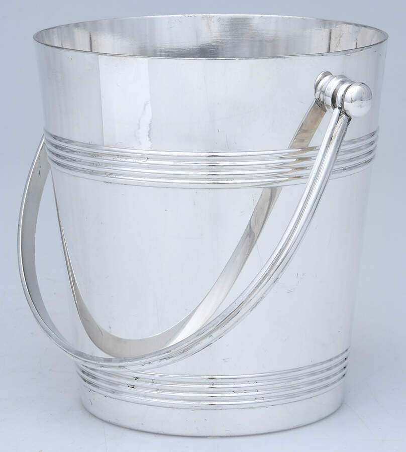 Gallia Collection (Silverplate, Hollowware) Small Ice Bucket with Handle by Christofle France-1