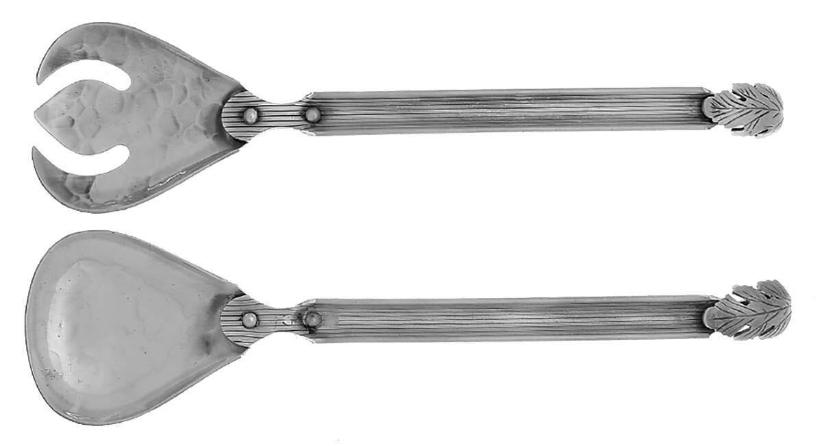 514 (Aluminum, Hollowware) Solid Oversized Serving Salad Set by Continental Silver-1