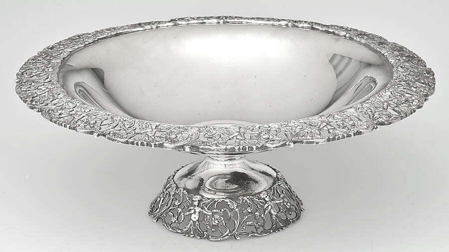 651 (Sterling, Hollowware) 14" Round Footed Centerpiece by Durham Sterling-1