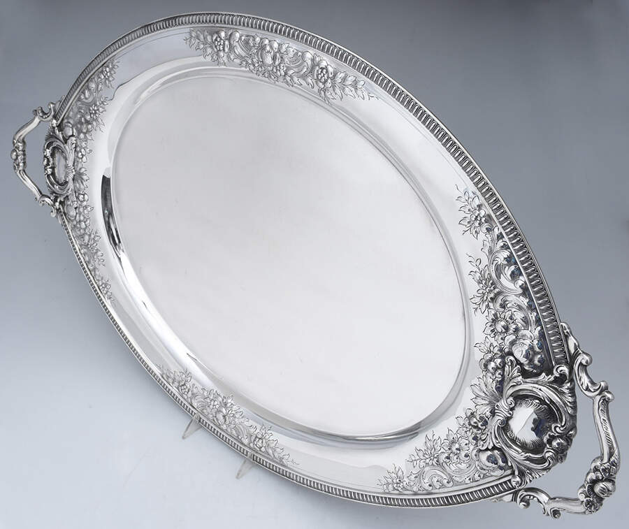 224 (Sterling, Hollowware) Large Waiter Tray by Durham Sterling-1