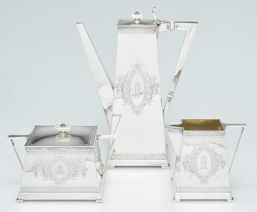 23 (Sterling, Holllowware) 3 Pc Mini Coffee Set (SCPM, SCRM, SUM) by Durgin-1