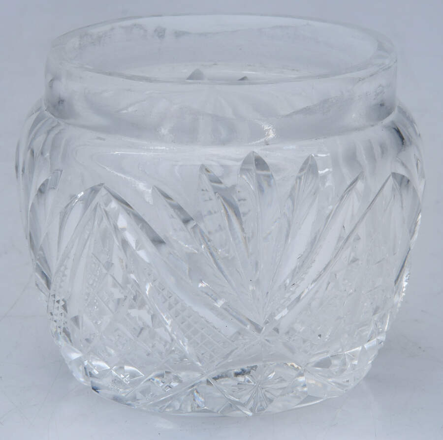 212 (Sterling, Hollowware) Crystal Cream Jar No Sterling Lid by Dominick & Haff-1