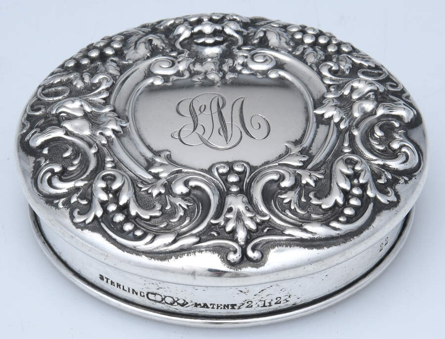 212 (Sterling, Hollowware) Sterling Lid for Crystal Cream Jar by Dominick & Haff-1