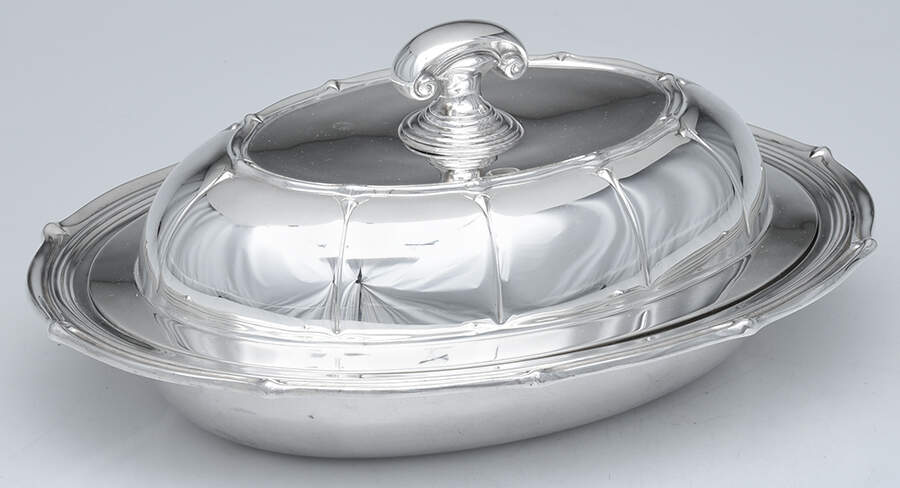 1305 (Sterling, Hollowware) (2 Pc) 11" Oval Double Vegetable by Dominick & Haff-1