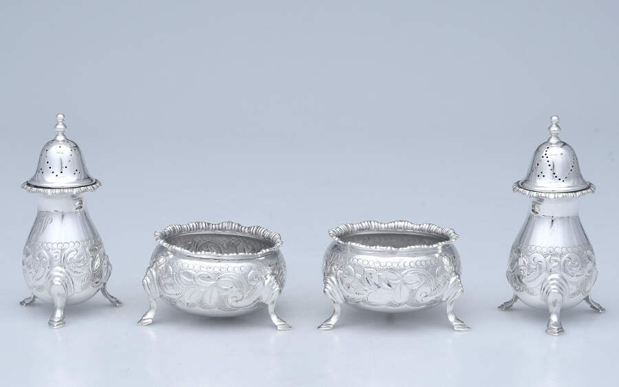 Silverplate Hollowware Pair of Master Open Salt and Pepper Shakers by Ellis-Barker-1