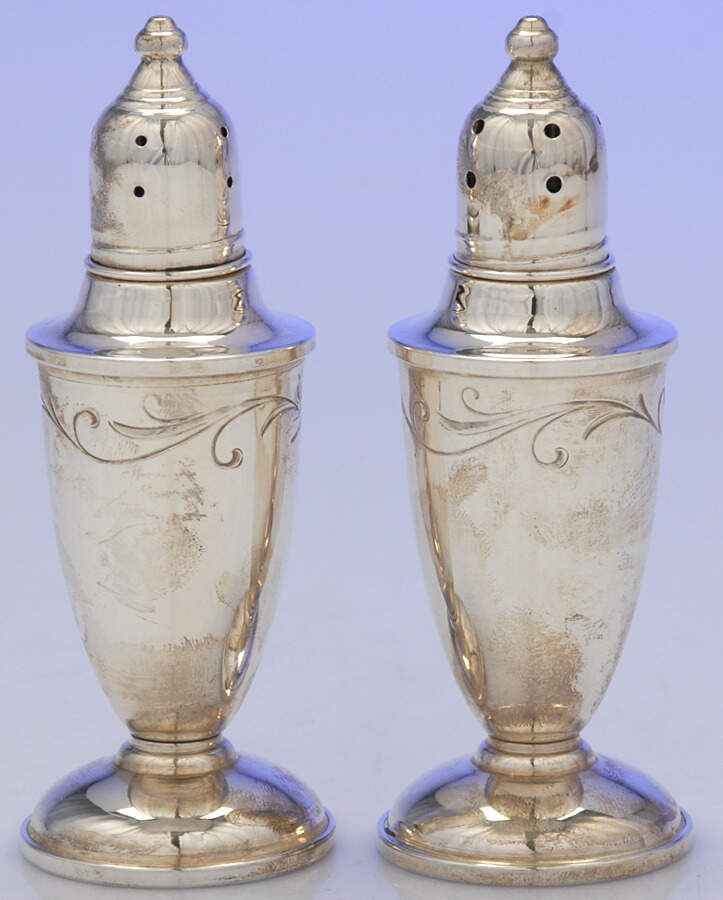 Sterling Salt & Pepper Sets Weighted Salt and Pepper Set by Empire Silver Co-1
