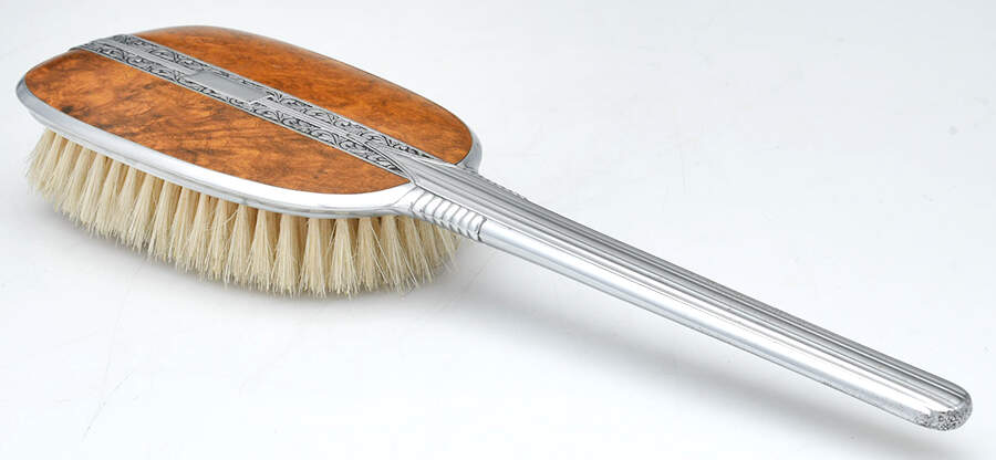 EVP1 (Silverplate, Hollowware) Hair Brush by Evans Company-1