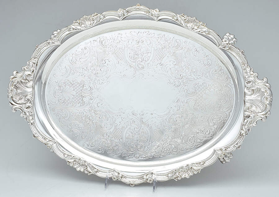 ELB23 (Silverplate, Hollowware) Medium Footed Waiter Tray by Ellis-Barker-1