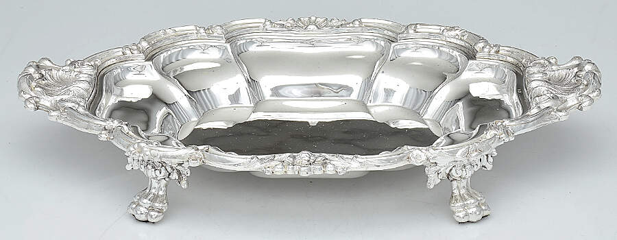 ELB23 (Silverplate, Hollowware) Footed Oval Vegetable No Lid by Ellis-Barker-1