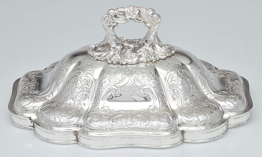 ELB23 (Silverplate, Hollowware) Lid for Footed Oval Vegetable by Ellis-Barker-1