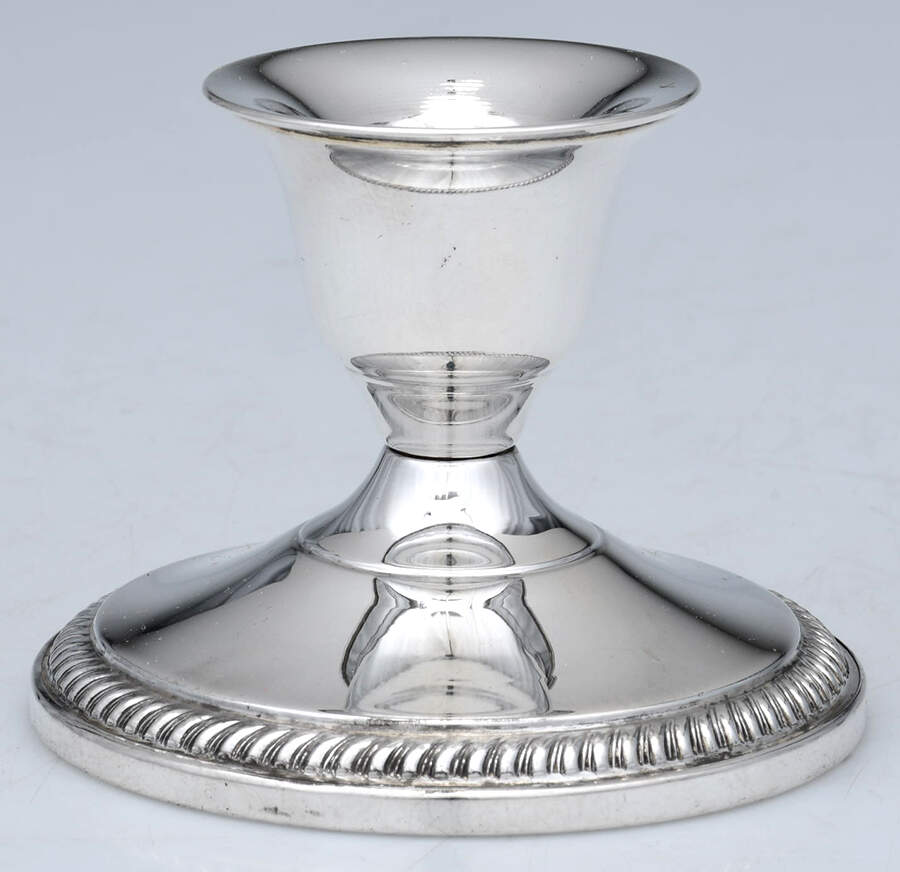 French Gadroon (Sterling, Hollowware) Weighted Candleholder by Fisher Silversmiths-1