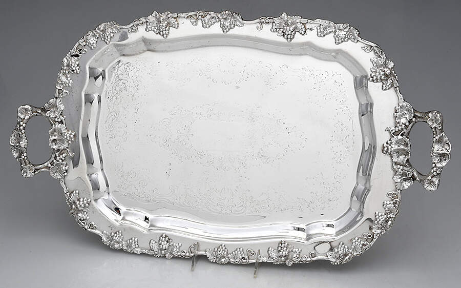 8208 (Silverplate, Hollowware) Footed Silverplate Waiter Tray by F B Rogers-1