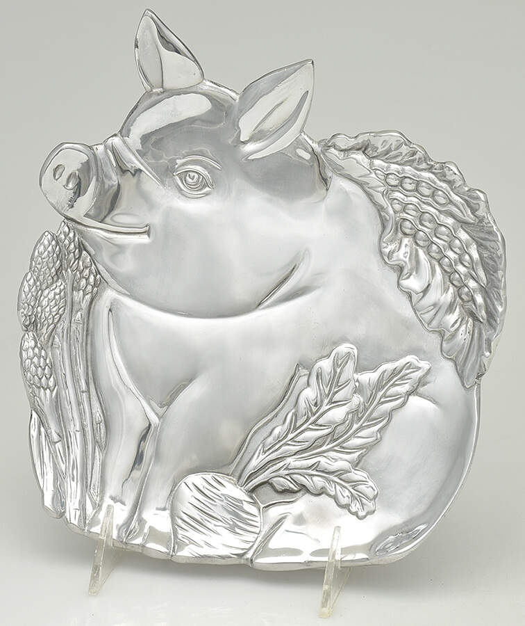 Pig Harvest (Metal, Hollowware) Cheese Plate by Fitz & Floyd-1