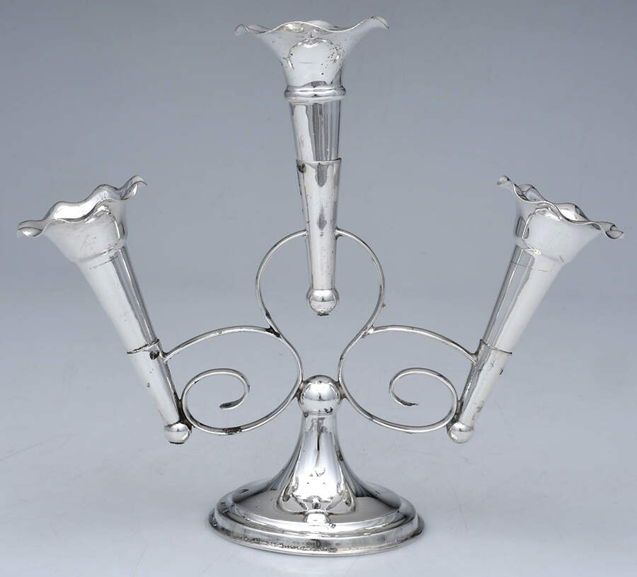 909 (Silverplate, Hollowware) 4 Part Weighted Bud Vase by Frank Cobb-1