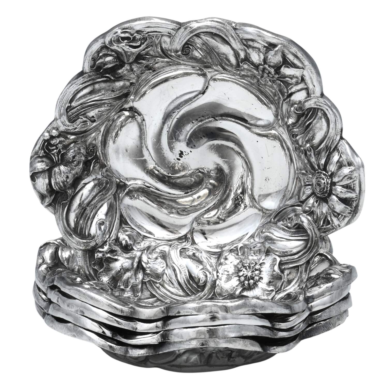 580 (Silverplate, Hollowware) Nut Dish - Set of 5 by Forbes-1