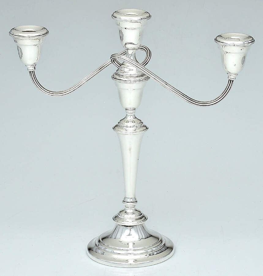 Colonial (Silverplate, Hollowware) 13" 3 Light Candelabra by Gorham Silver-1