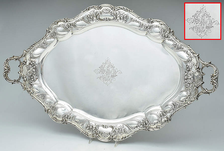 Chantilly-Grand (Sterling Hollowware) 25" Waiter Tray by Gorham Silver-1