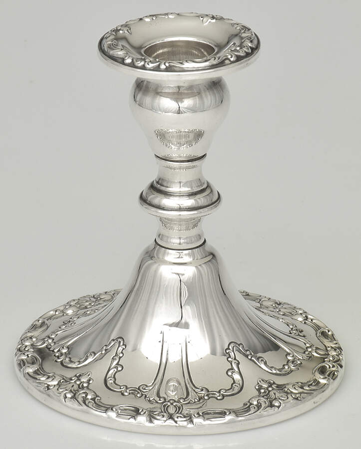 Chantilly-Duchess (Sterling Hollowware) Weighted Console Candleholder by Gorham Silver-1