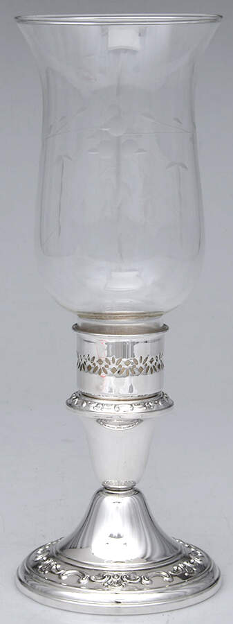 Strasbourg (Sterling, Hollowware, Older) Weighted Hurricane Lamp & Globe by Gorham Silver-1