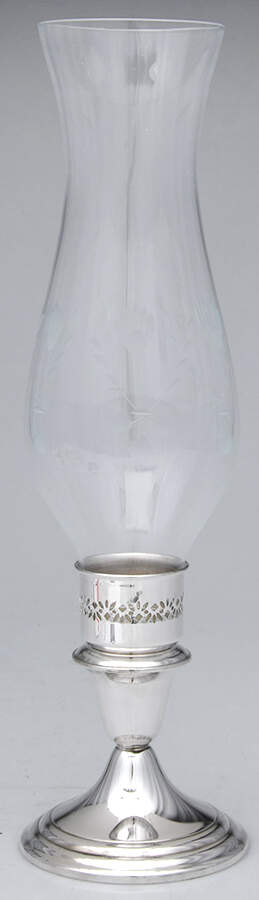 Puritan (Sterling, Hollowware) Weighted Hurricane Lamp & Globe by Gorham Silver-1