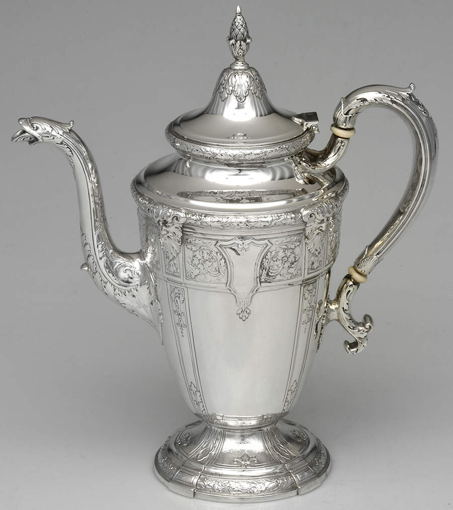 Florentine-Florenz (Sterling, 1901, Hollowware) Coffee Pot by Gorham Silver-1