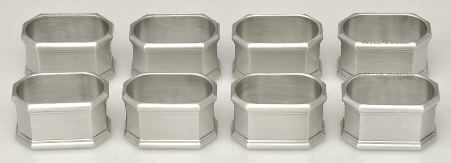 Octette (Pewter, Hollowware) Napkin Ring - Set of 8 by Gorham Silver-1