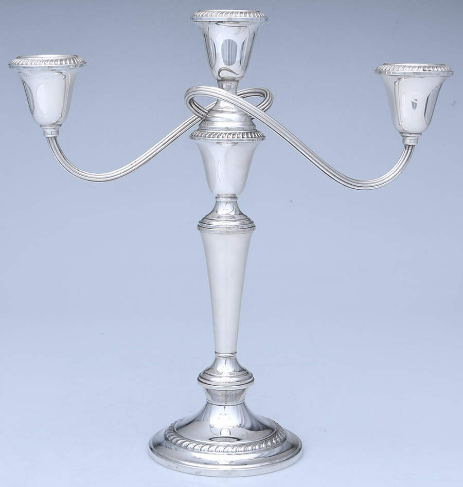 Cambridge (Sterling, Hollowware) Weighted 3 Light Candelabra by Gorham Silver-1