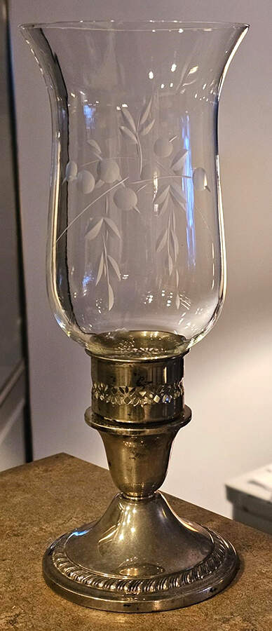Cambridge (Sterling, Hollowware) Weighted Hurricane Lamp & Globe by Gorham Silver-1