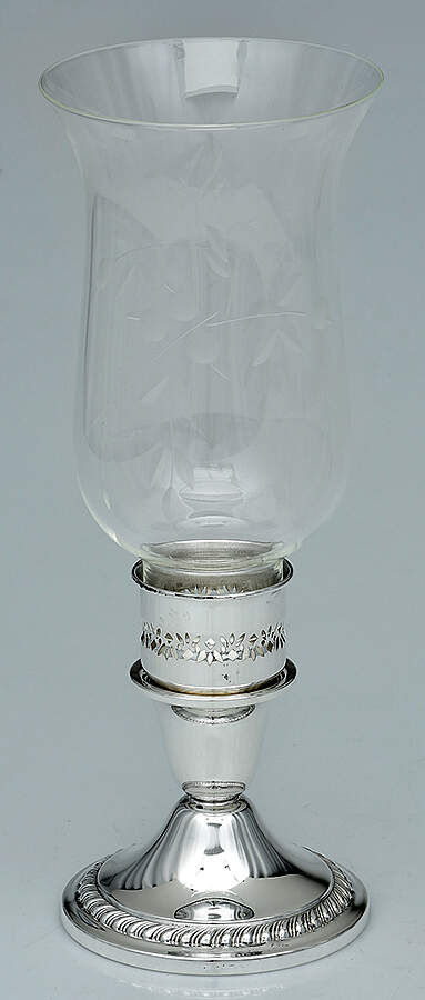 Cambridge (Sterling, Hollowware) Pair of Weighted Hurricane Lamp & Globe by Gorham Silver-1
