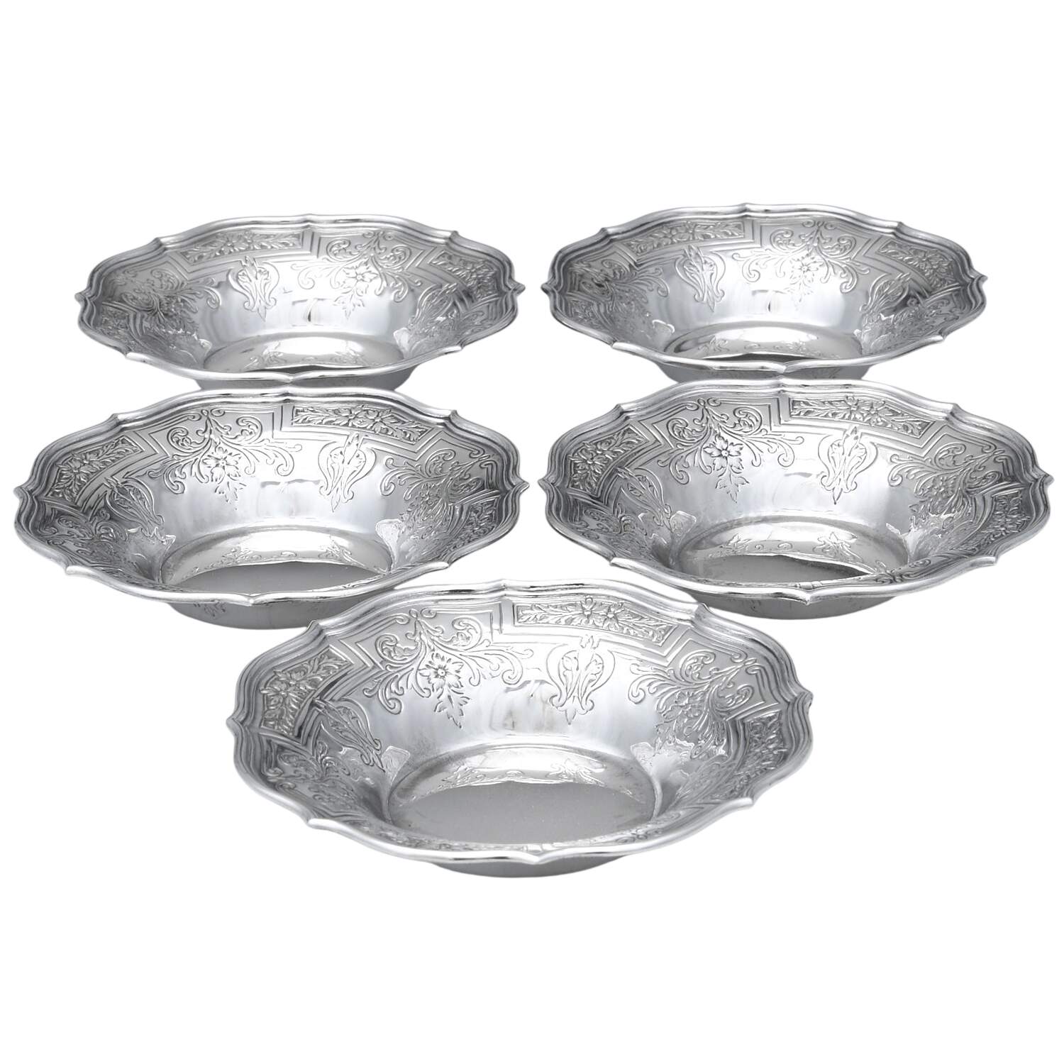 76 (Sterling, Hollowware) Nut Dish - Set of 5 by Gorham Silver-1