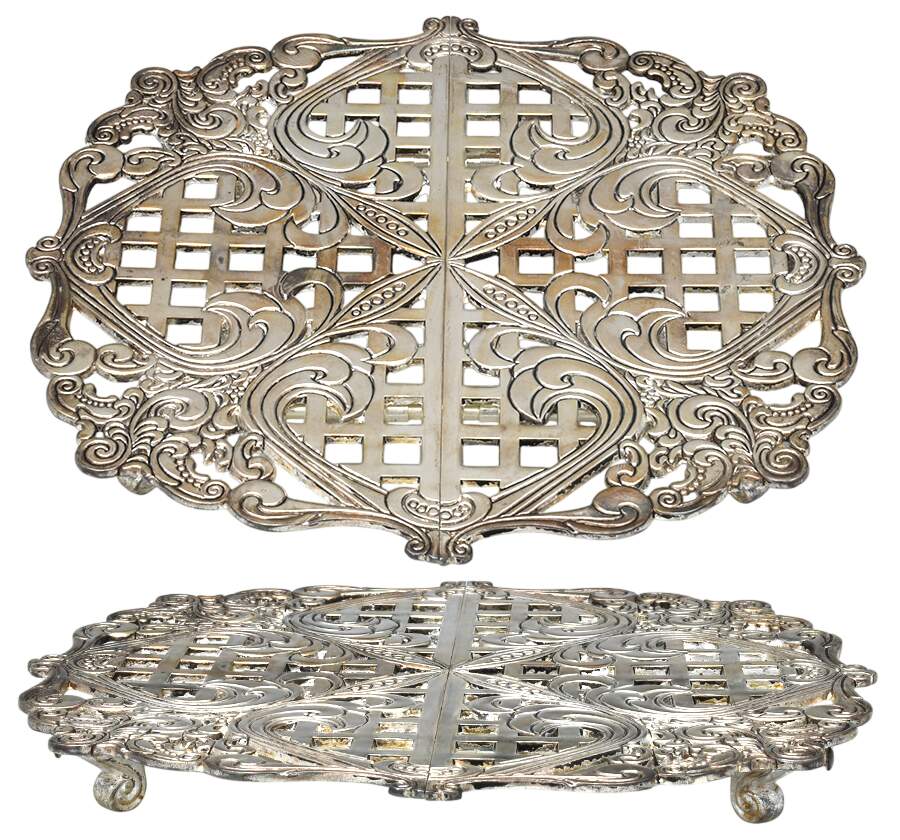20th Century Baroque (Silverplate, Hollowware) Trivet by Godinger-1