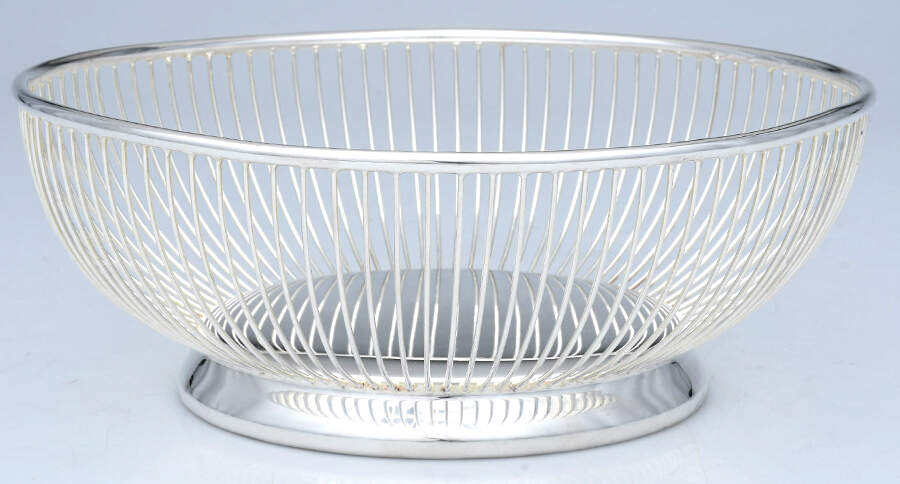 YC742 (Silverplate, Hollowware) 9" Wire Basket by Gorham Silver-1